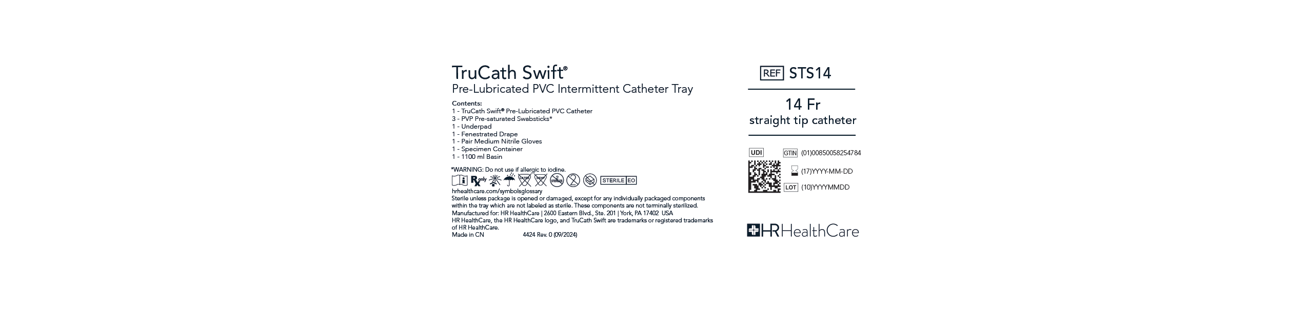 Spec - TruCath Swift® Intermittent Catheter Tray (CSR Wrapped) - HR ...